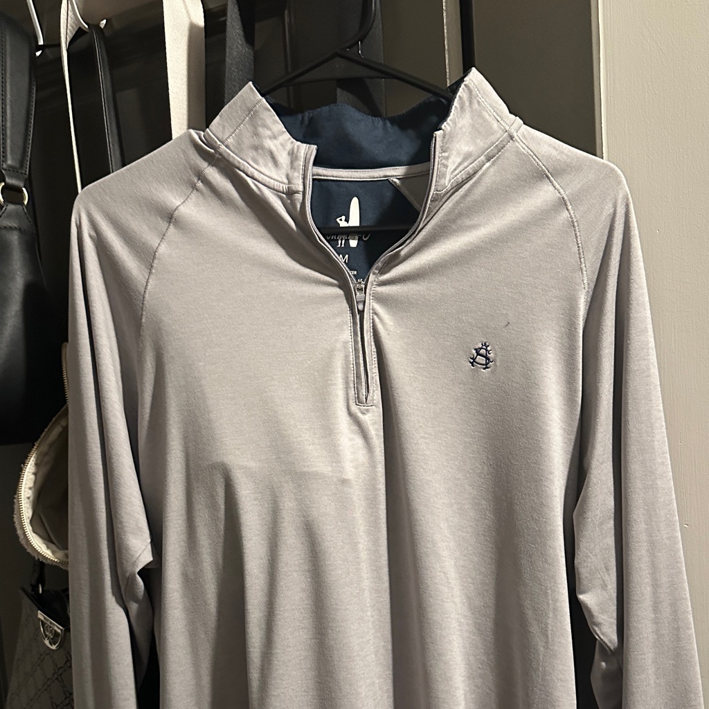 Shoreacres Johnnie-O Gray Zip Up Sweater